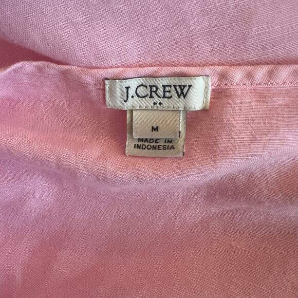 J. Crew Pink Linen Scallop Hem Top / Cover Up Pink Linen - Picture 7 of 8